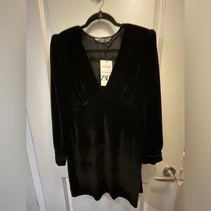 Zara Black Velvet Dress